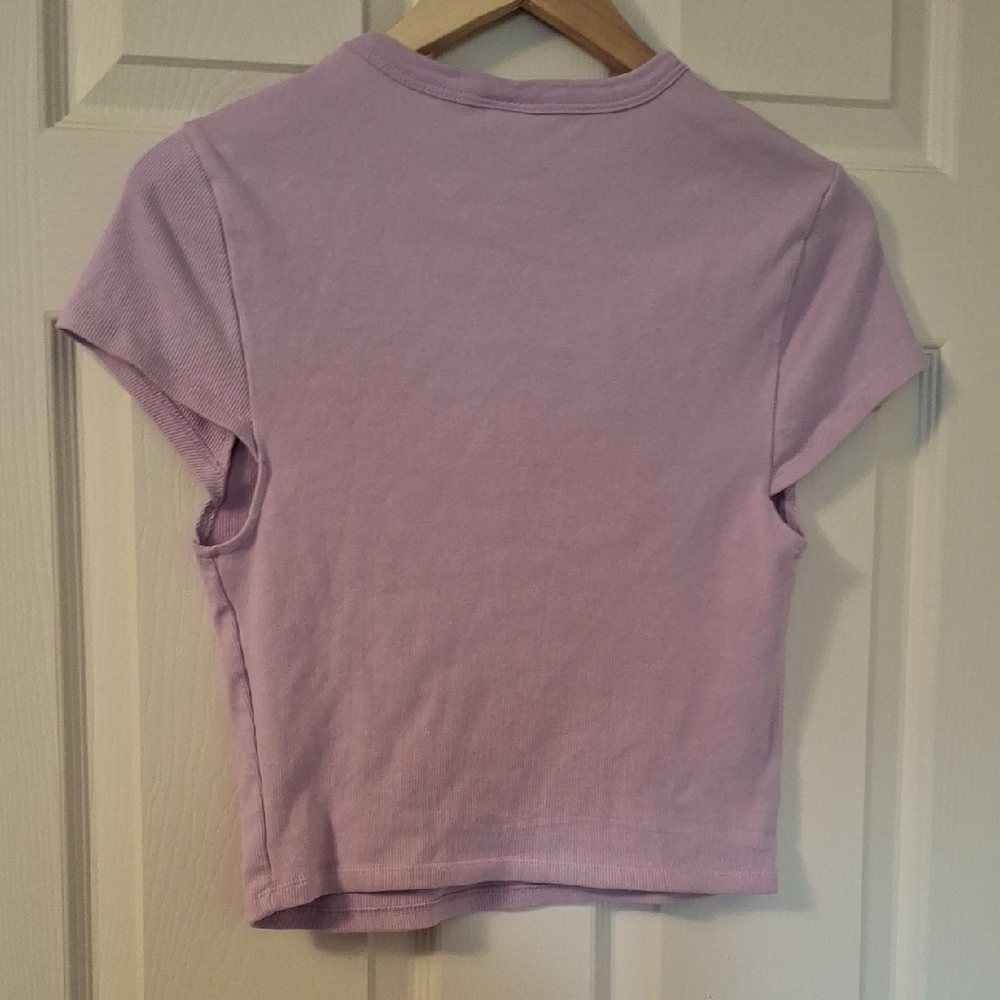 Lavender Ribbed Crop Top - Picture 3 of 4